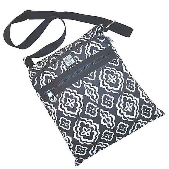 2 PC Brighton Crossbody Purse Black White Extra Removable Insert Lined Unused - Picture 1 of 15